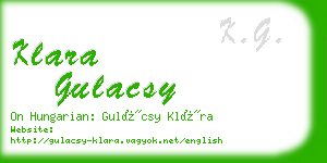 klara gulacsy business card